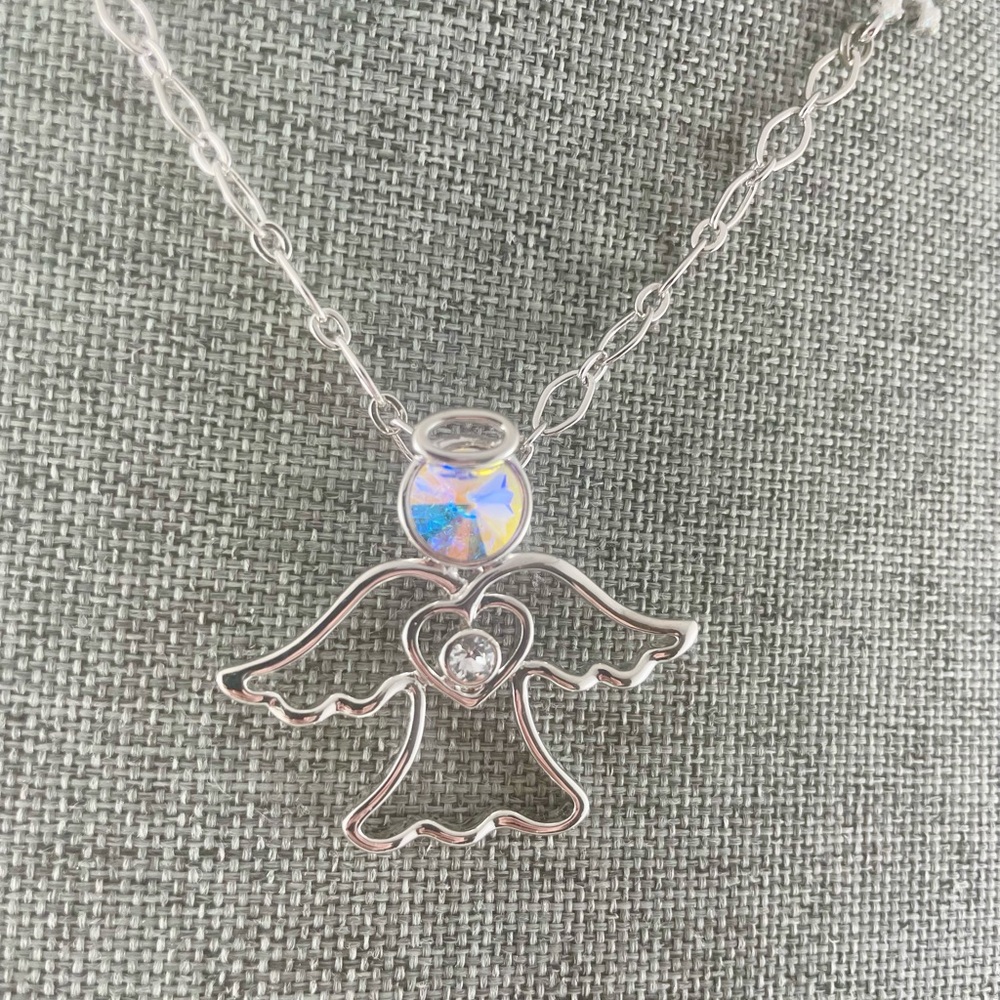 Silver Angel Pendant Necklace